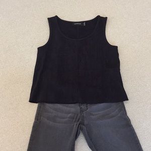 Black suede minkpink top